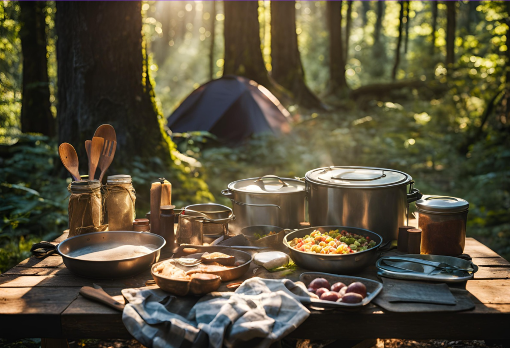 easy camping meal ideas for beginners, non-perishable foods for camping trips