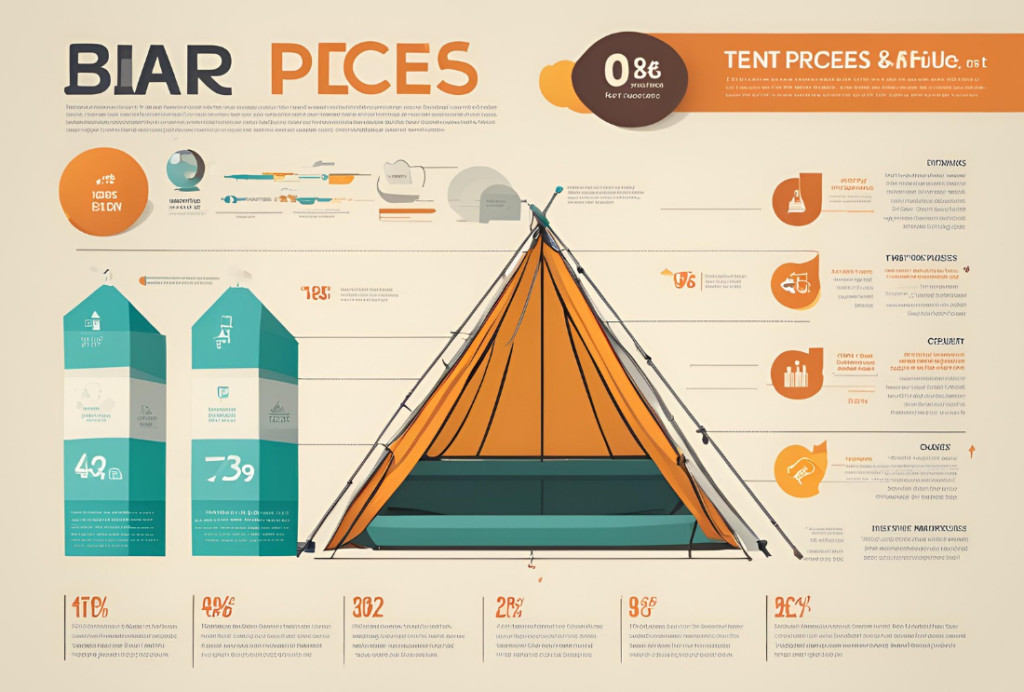 Chart comparing tent prices and features